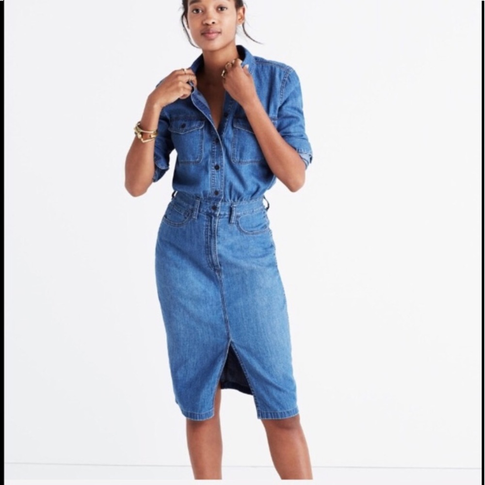 Worn Once! Madewell Denim Midi Dress - Size 0